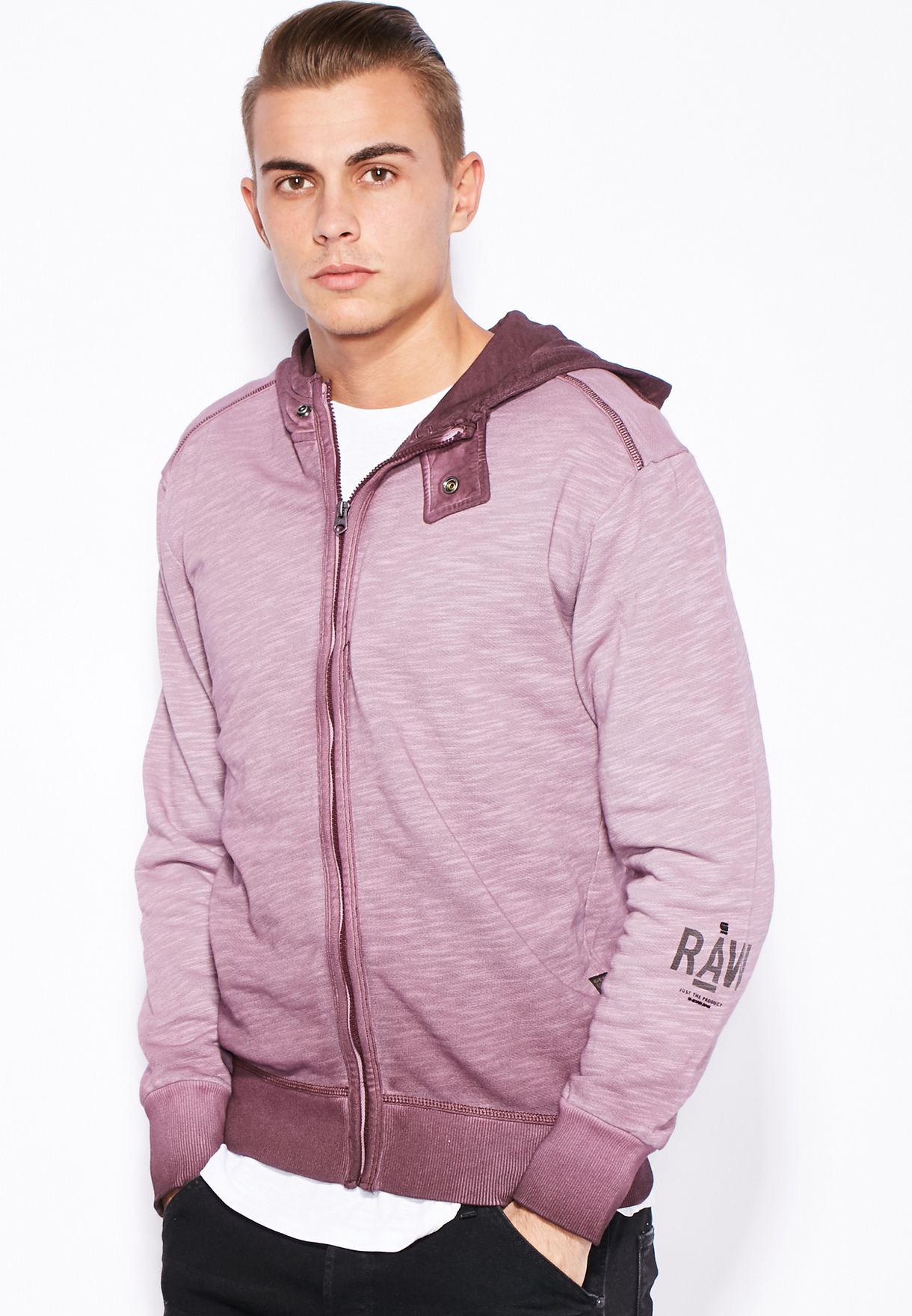 purple g star hoodie