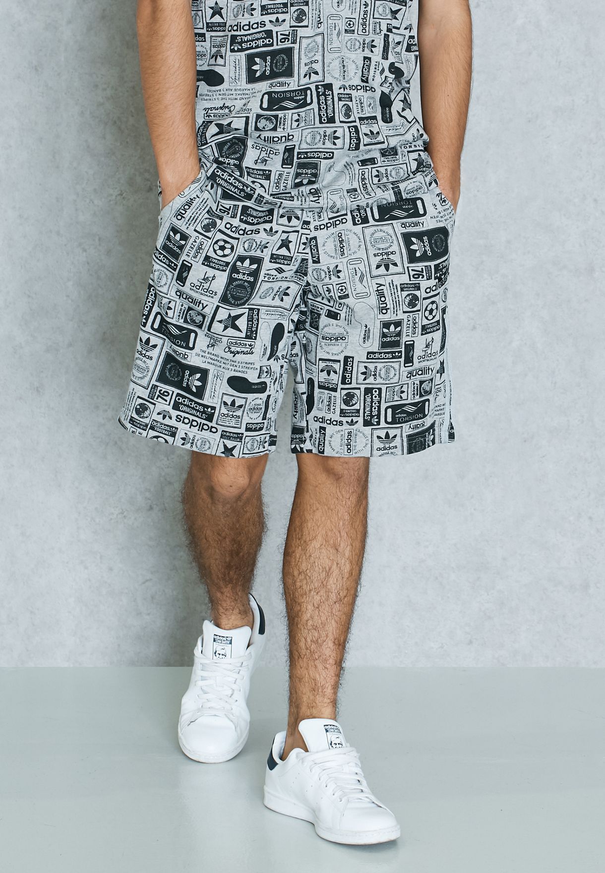Buy adidas Originals grey Street Graphic Shorts Men in MENA,