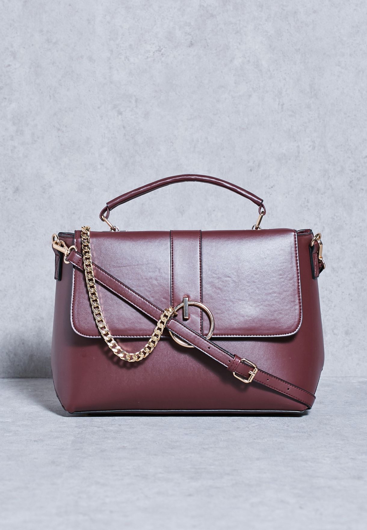 burgundy bag new look