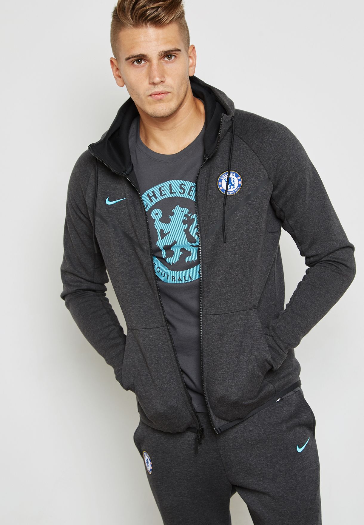 Buy Nike Black Chelsea Tech Fleece Authentic Hoodie For Men In Muscat Other Cities Aa1928 036