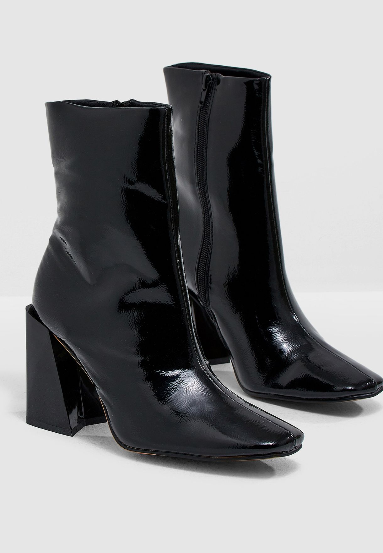 flared heel ankle boots