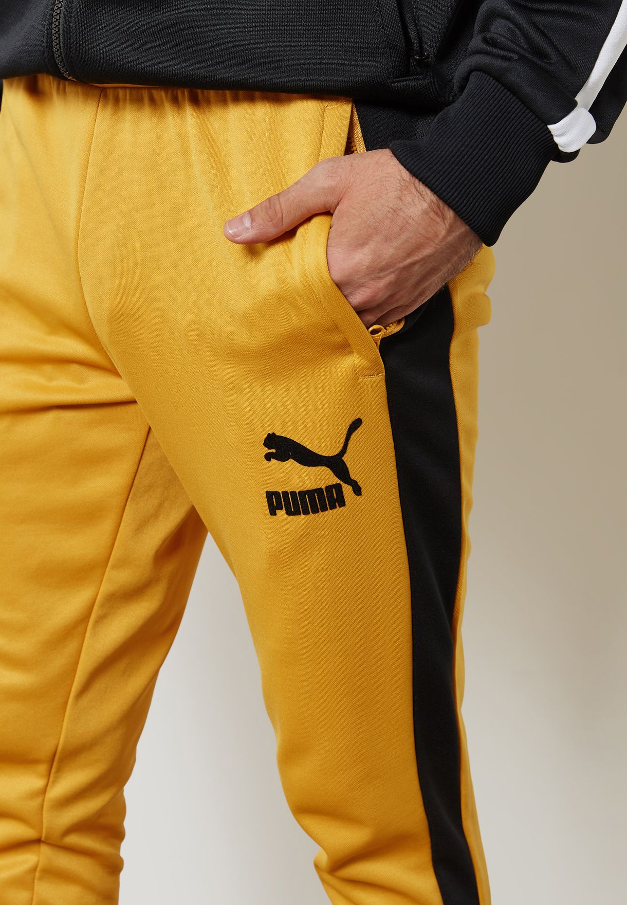 yellow T7 Vintage Track Pants for Men Worldwide