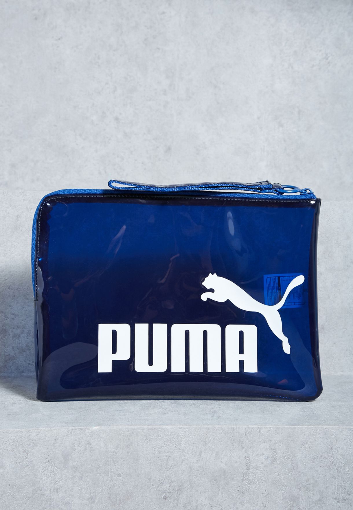 Buy Puma Blue Logo Transparent Pouch 