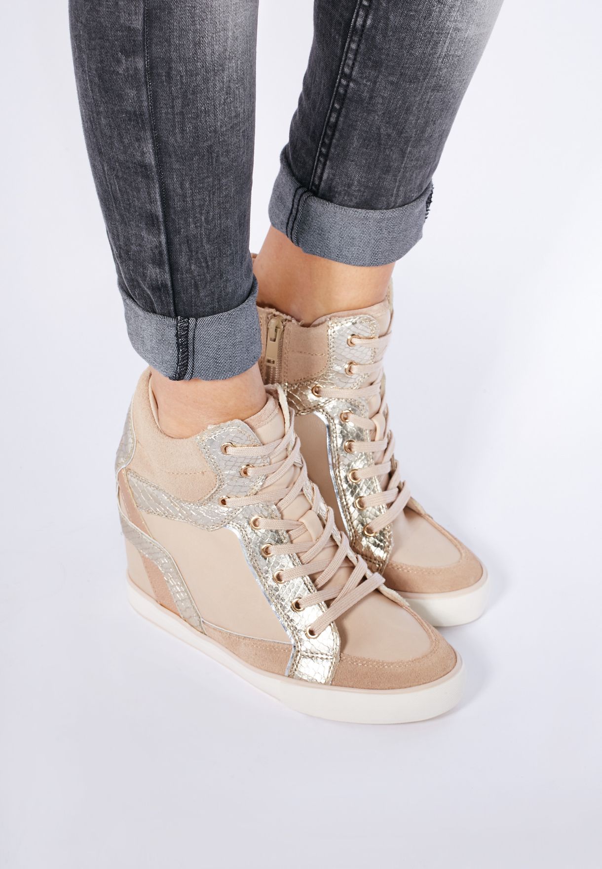 cornell hidden wedge high top sneaker