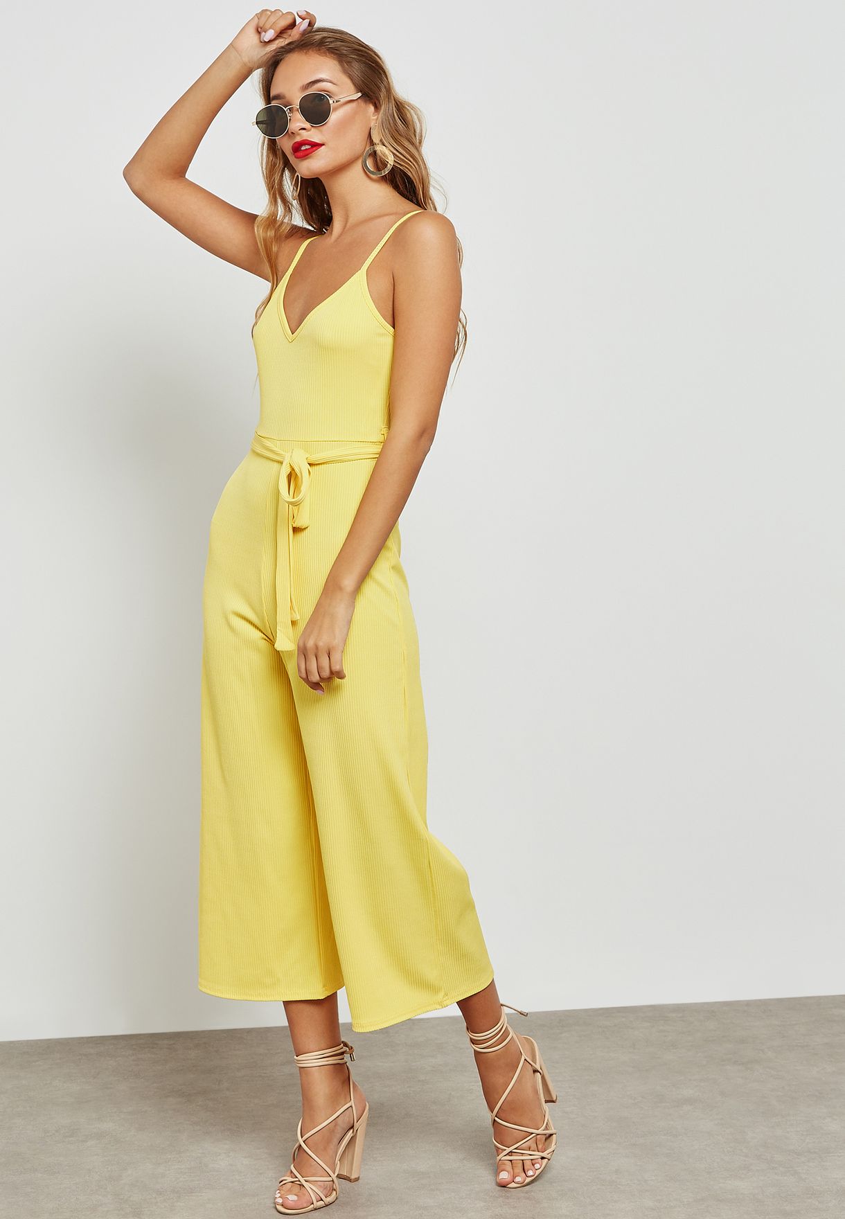 miss selfridge yellow jumpsuit