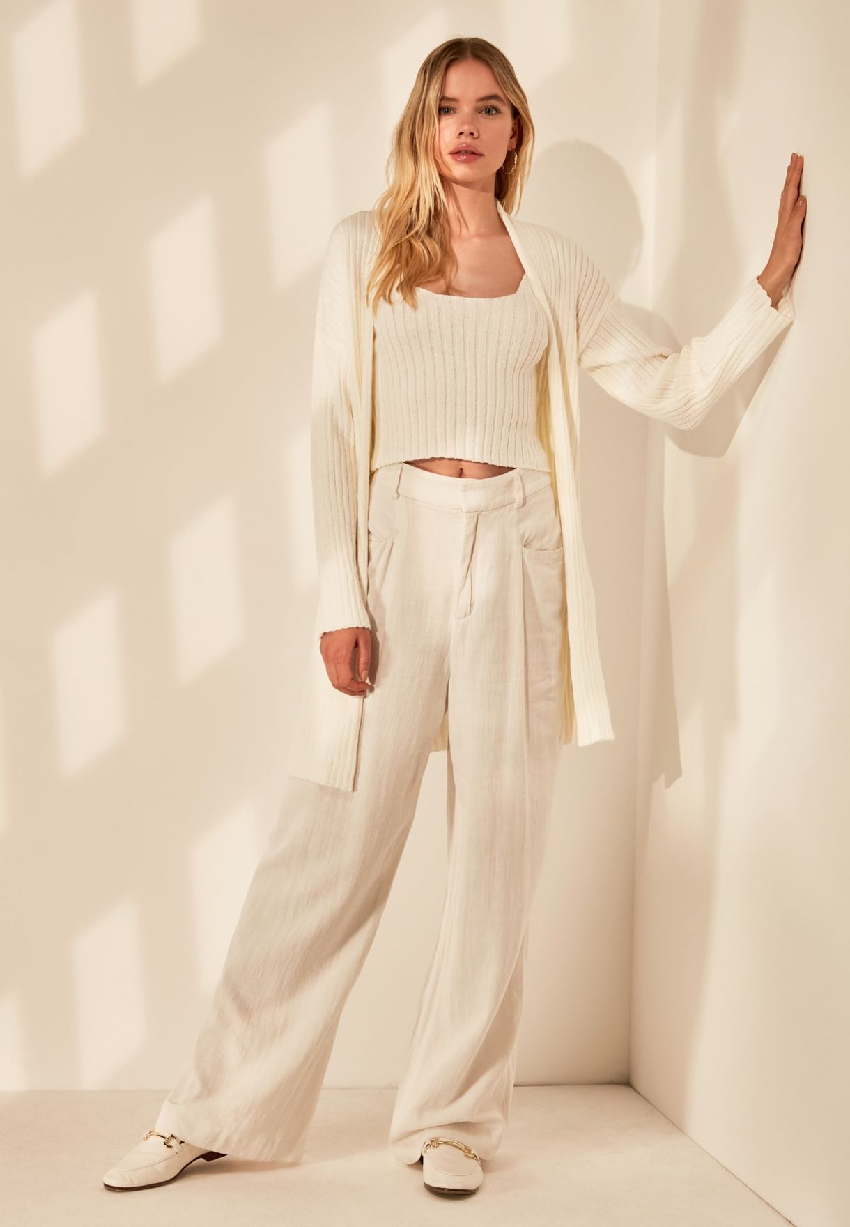 ribbed longline cardigan