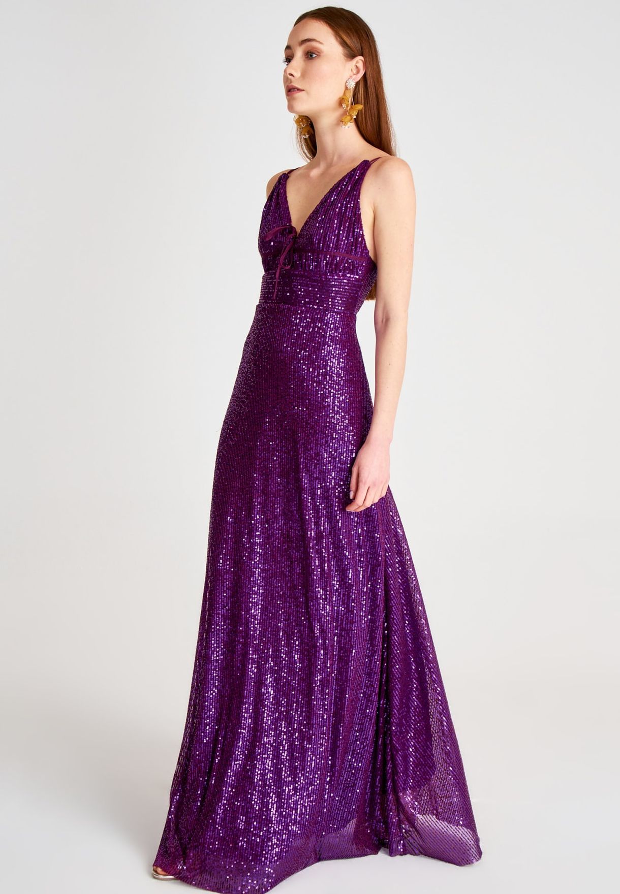 purple shimmer dress