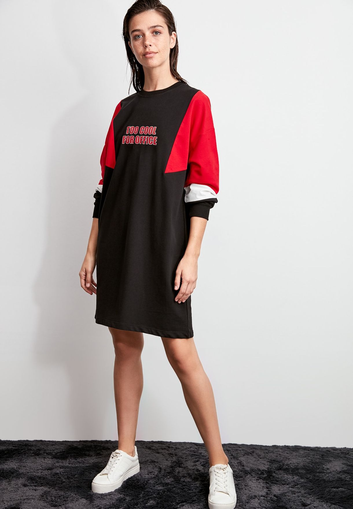 color block t shirt dress