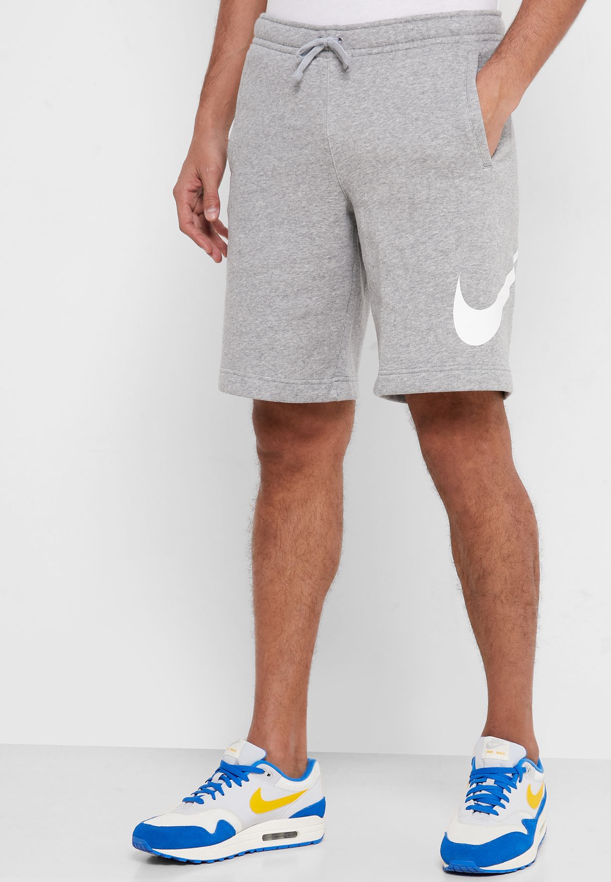 nike club fleece shorts grey