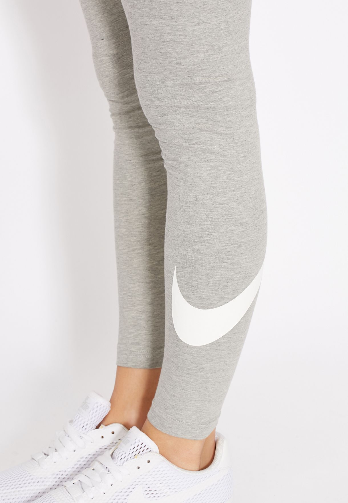 grey nike leggings white tick