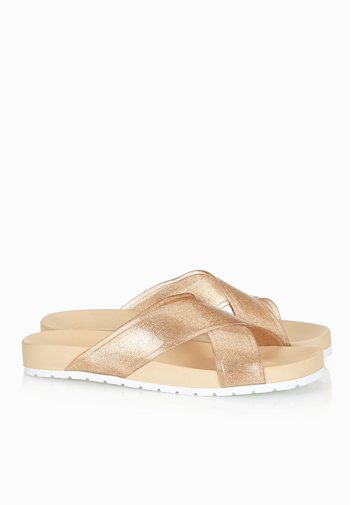 cross strap jelly sandals