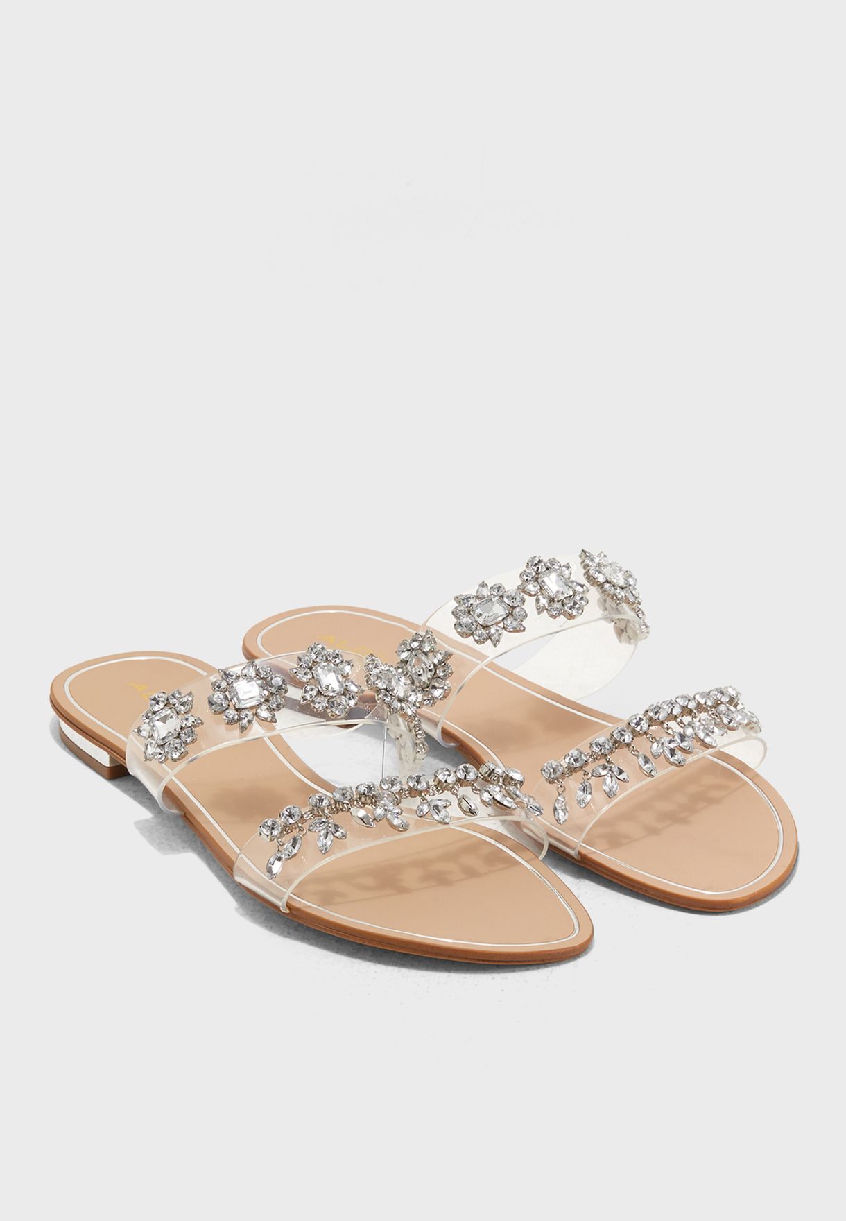 aldo white flat sandals