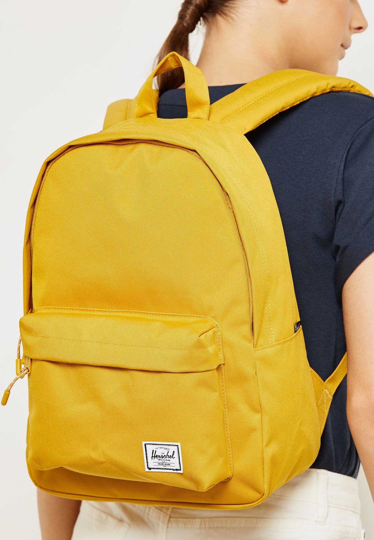 yellow herschel bag