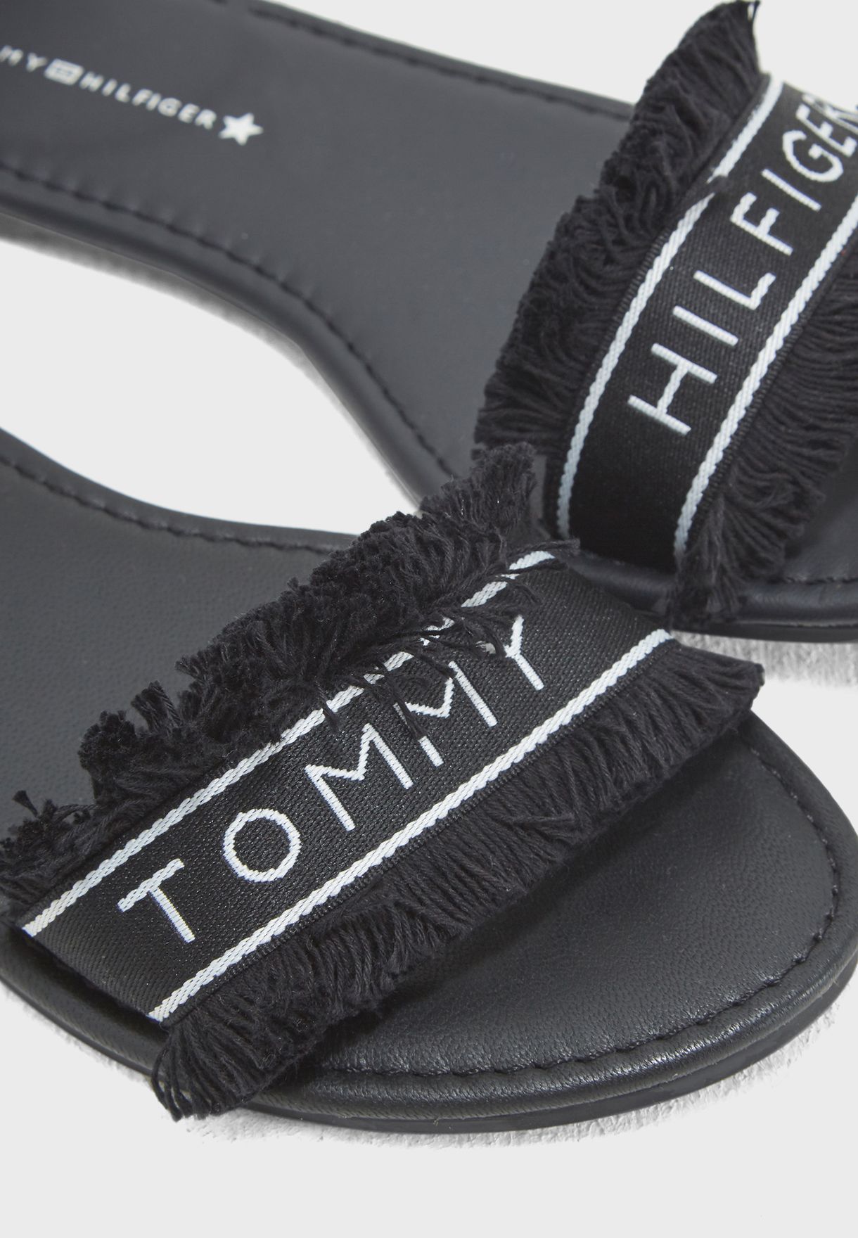 tommy hilfiger mirror metallic flat sandal