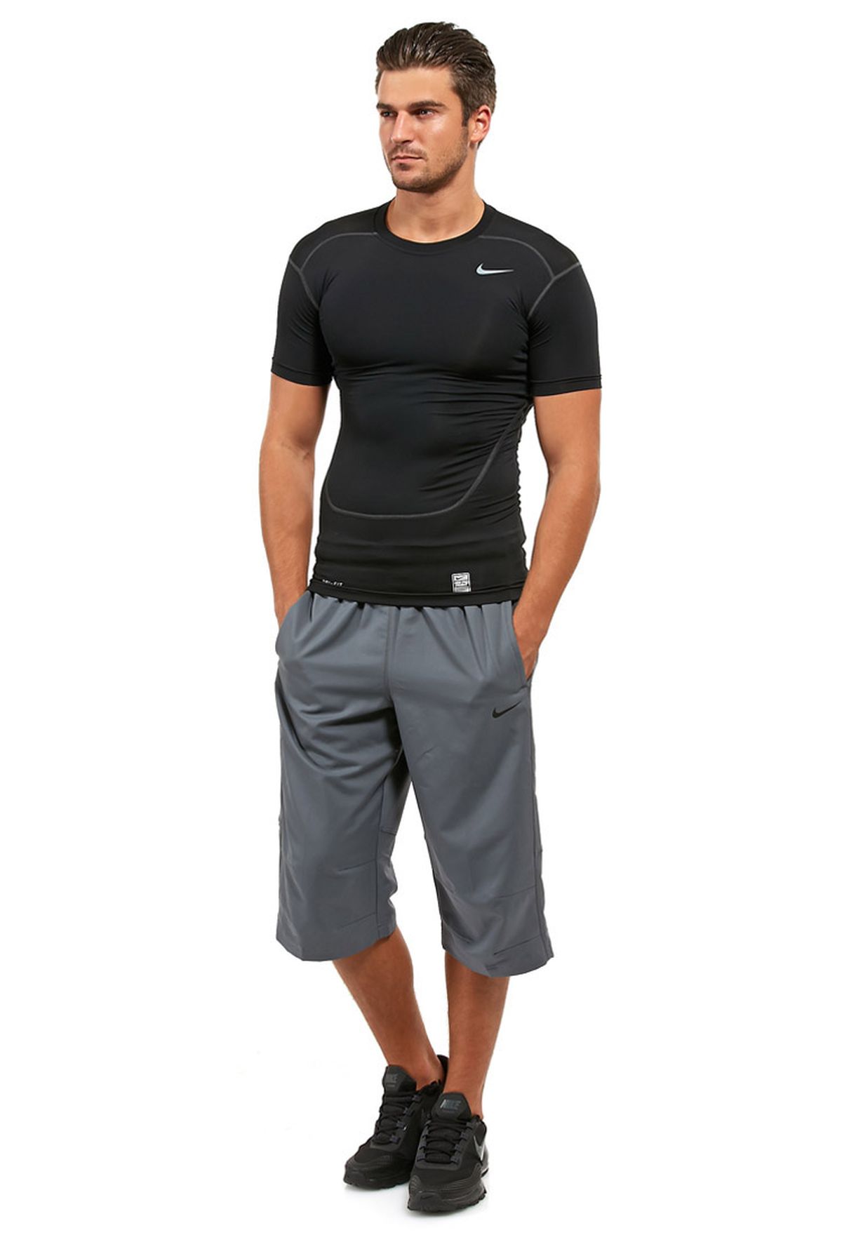 Buy Nike grey Team Woven 3/4 Pants for 