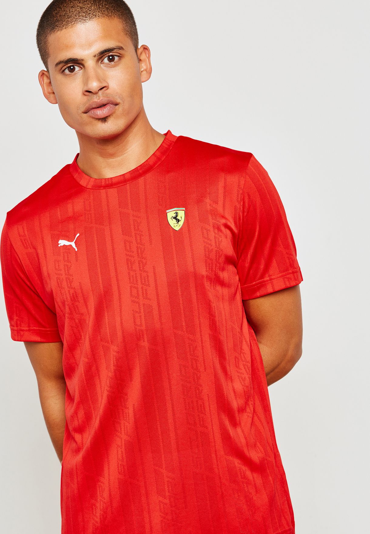 Buy PUMA red Ferrari Jacquard T-Shirt for Men in MENA, Worldwide