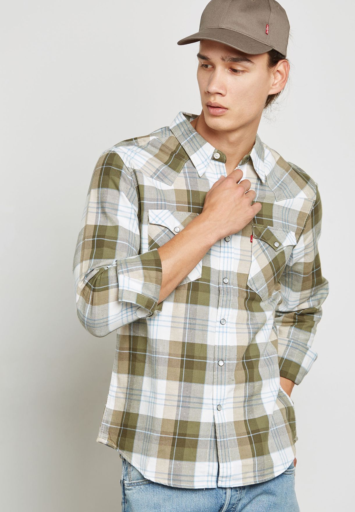 levis check shirt mens