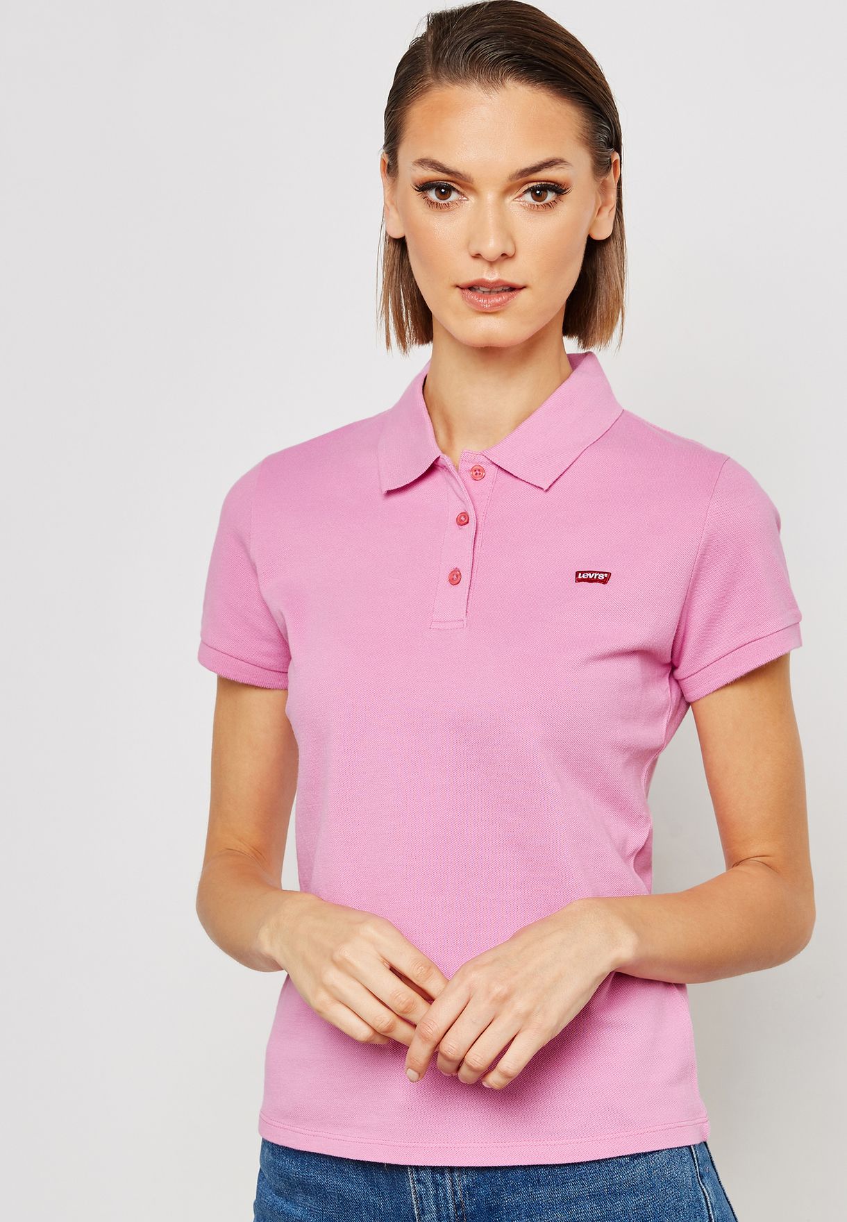 Buy Levis pink Logo Polo T-Shirt for Women in Dubai, Abu Dhabi