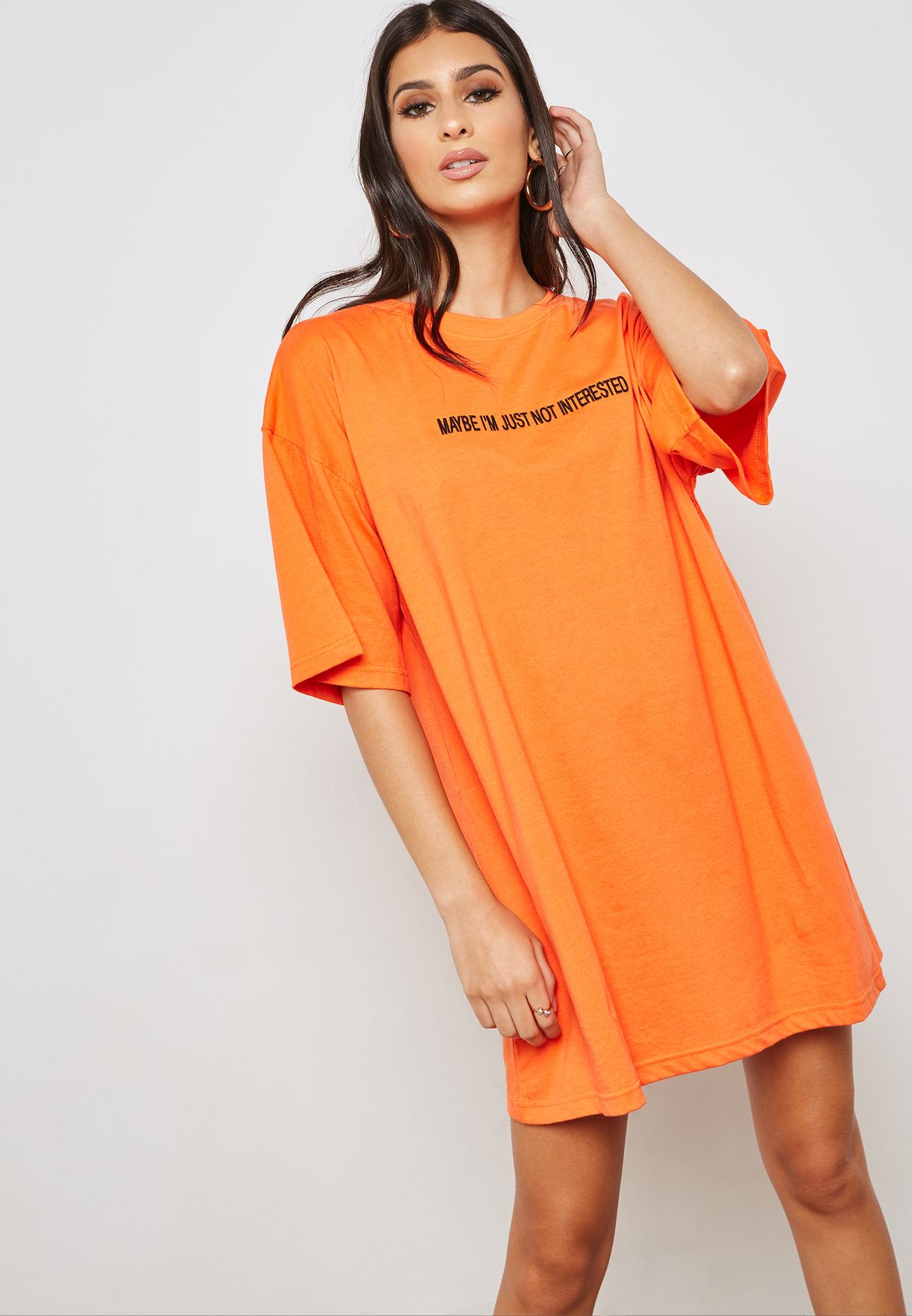 orange tee shirt dress