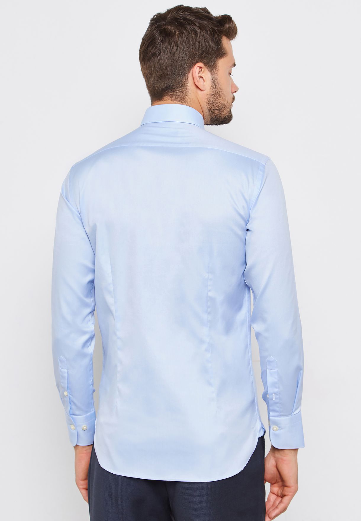 Buy Sacoor Brothers Blue Classic Dublin Slim Fit Shirt For Men In Dubai Abu Dhabi 8504