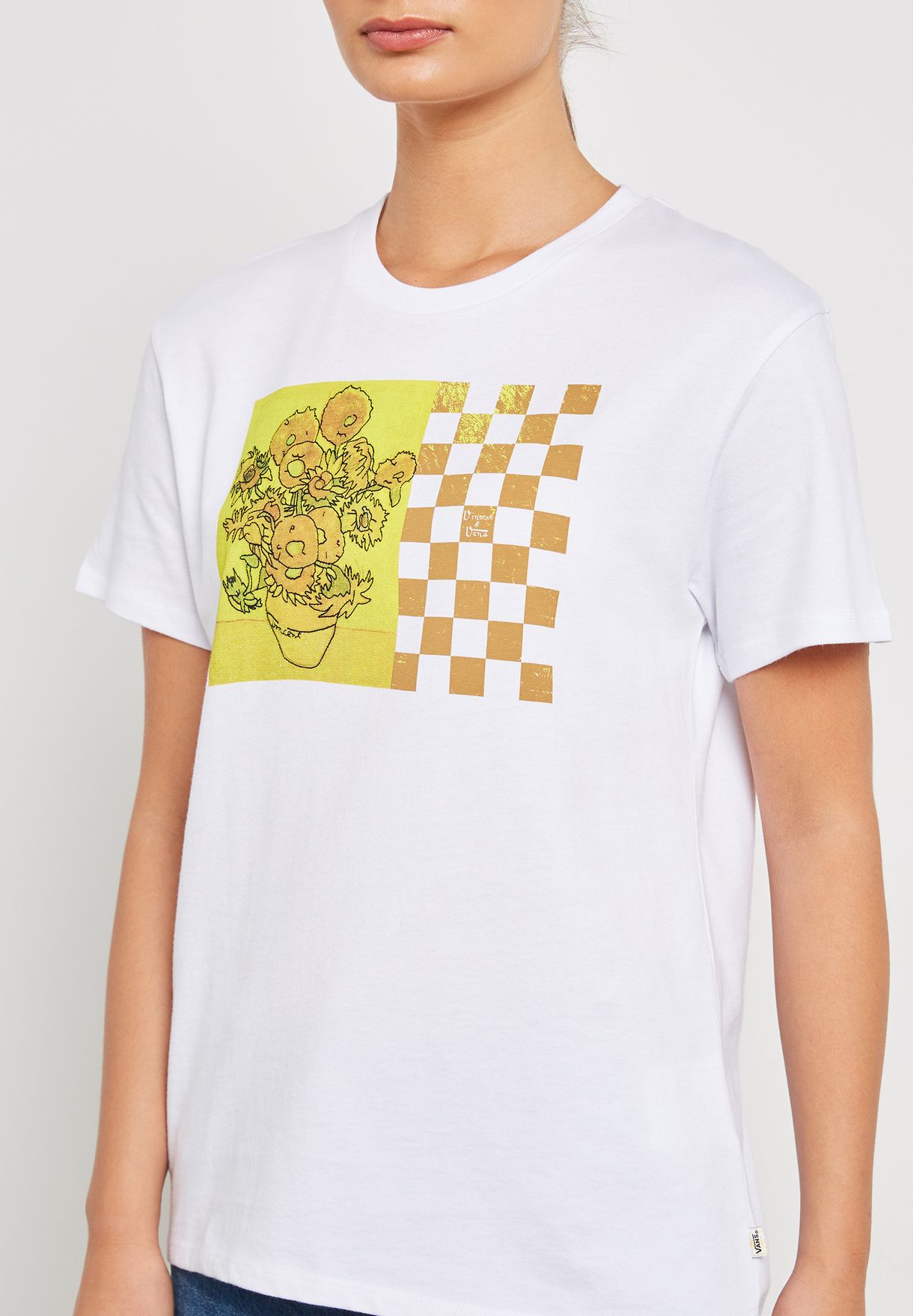 Not essential Ten Insight Buy Vans white Van Gogh Sunflower T-Shirt for Women in MENA, Worldwide
