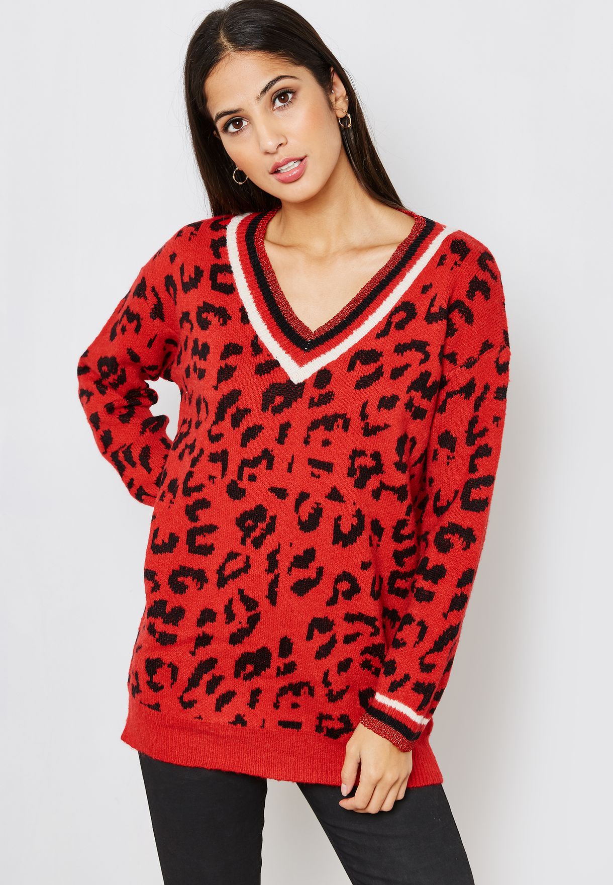 leopard print oversized sweater