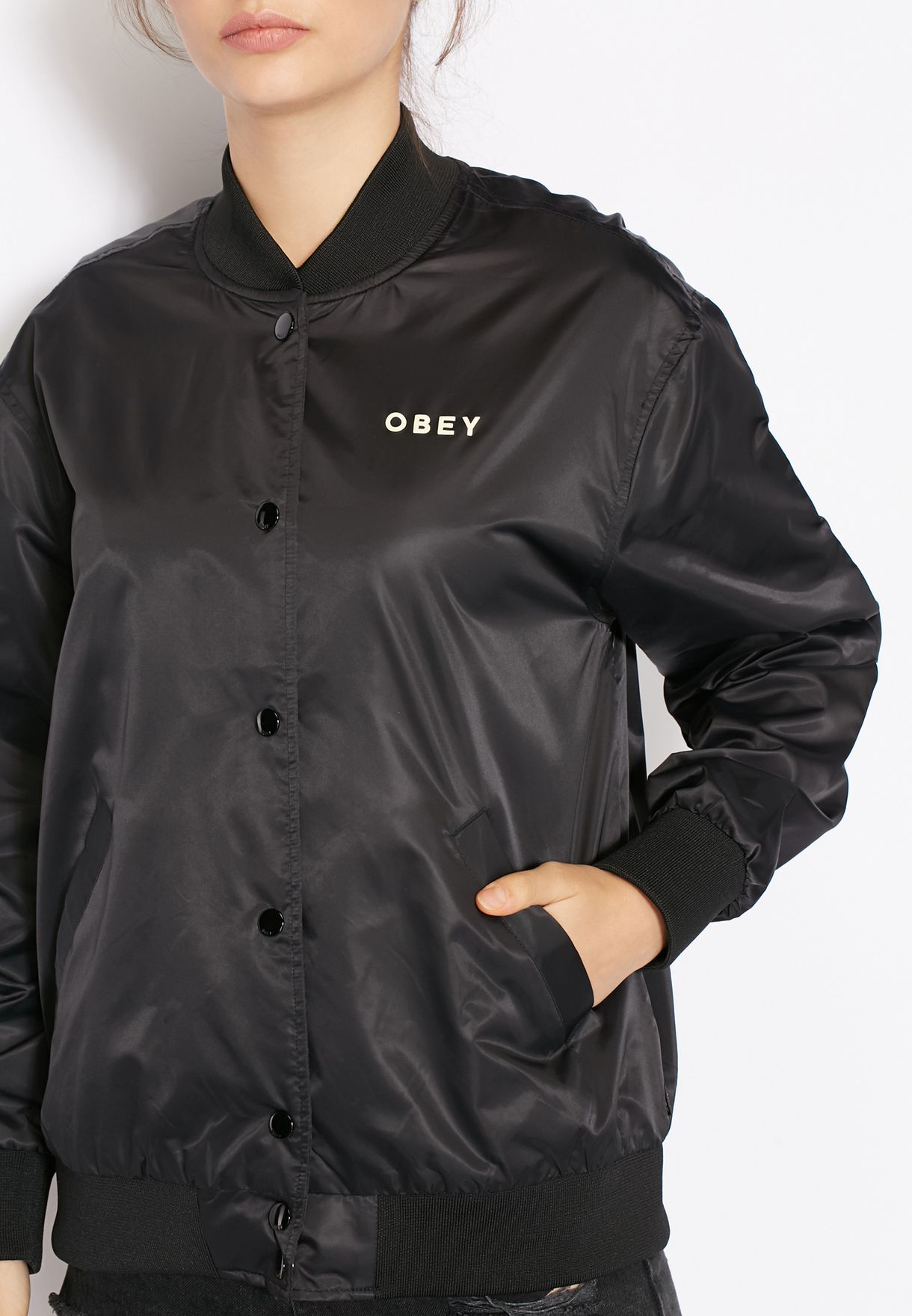 obey satin jacket