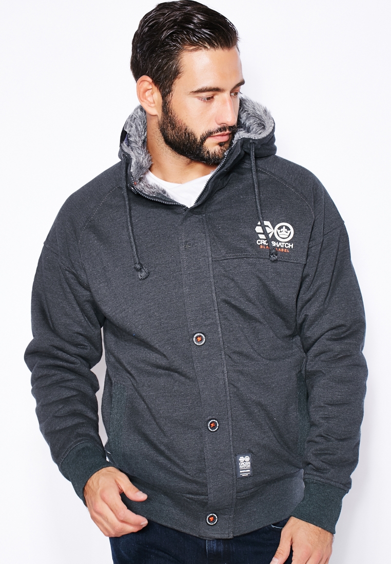 crosshatch zip up hoodie