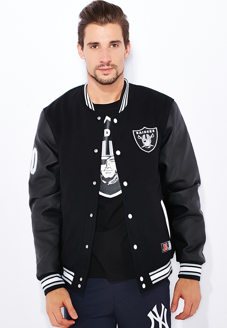 Majestic Raiders Letterman Jacket in Black for Men