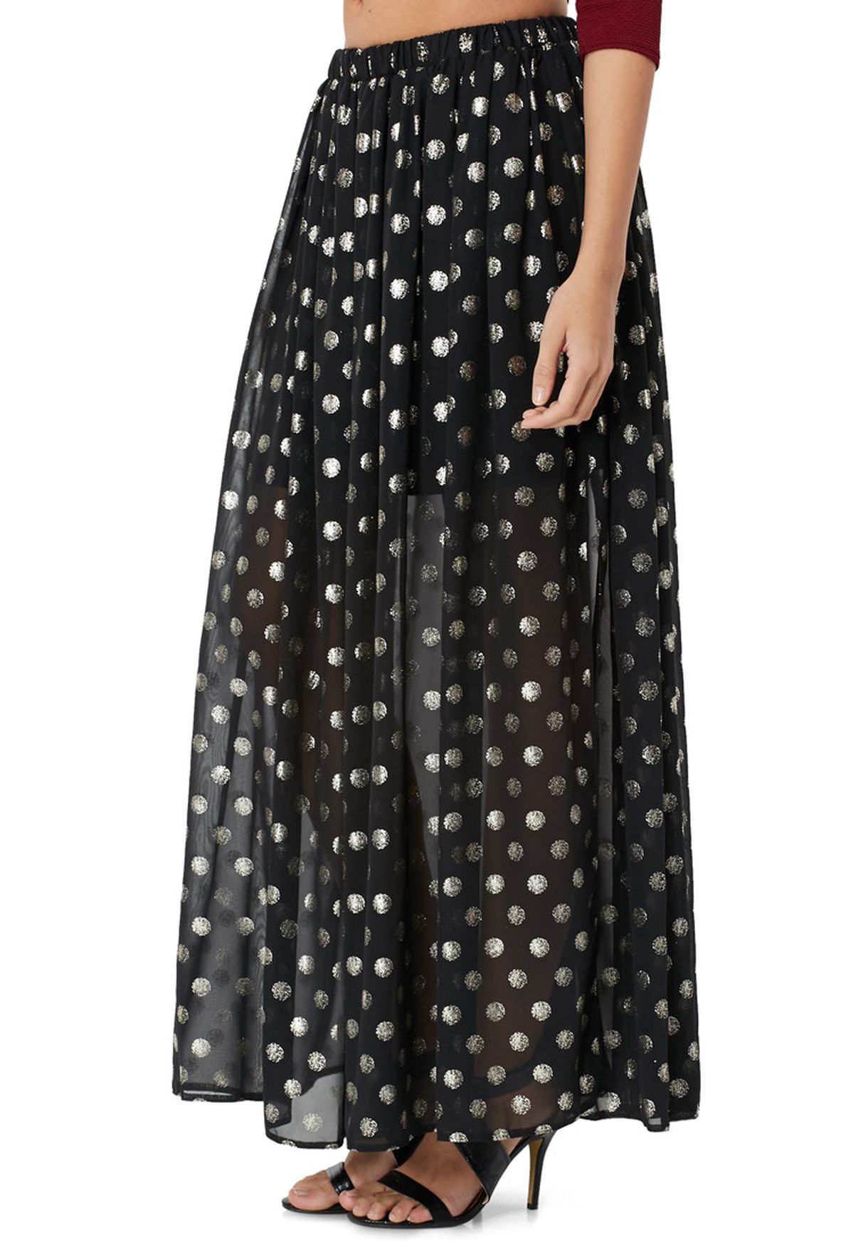 spotty long skirt