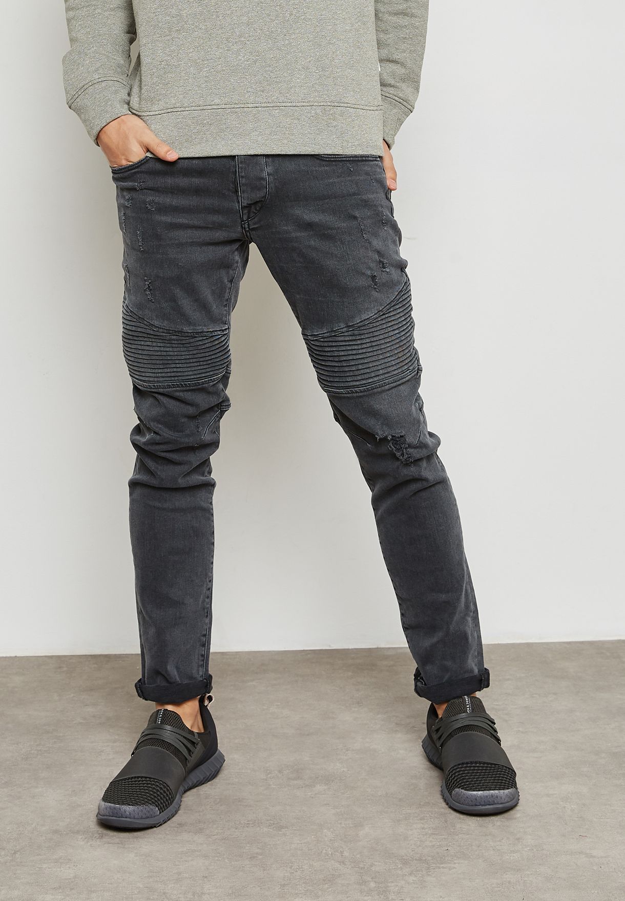 jack and jones grey skinny jeans