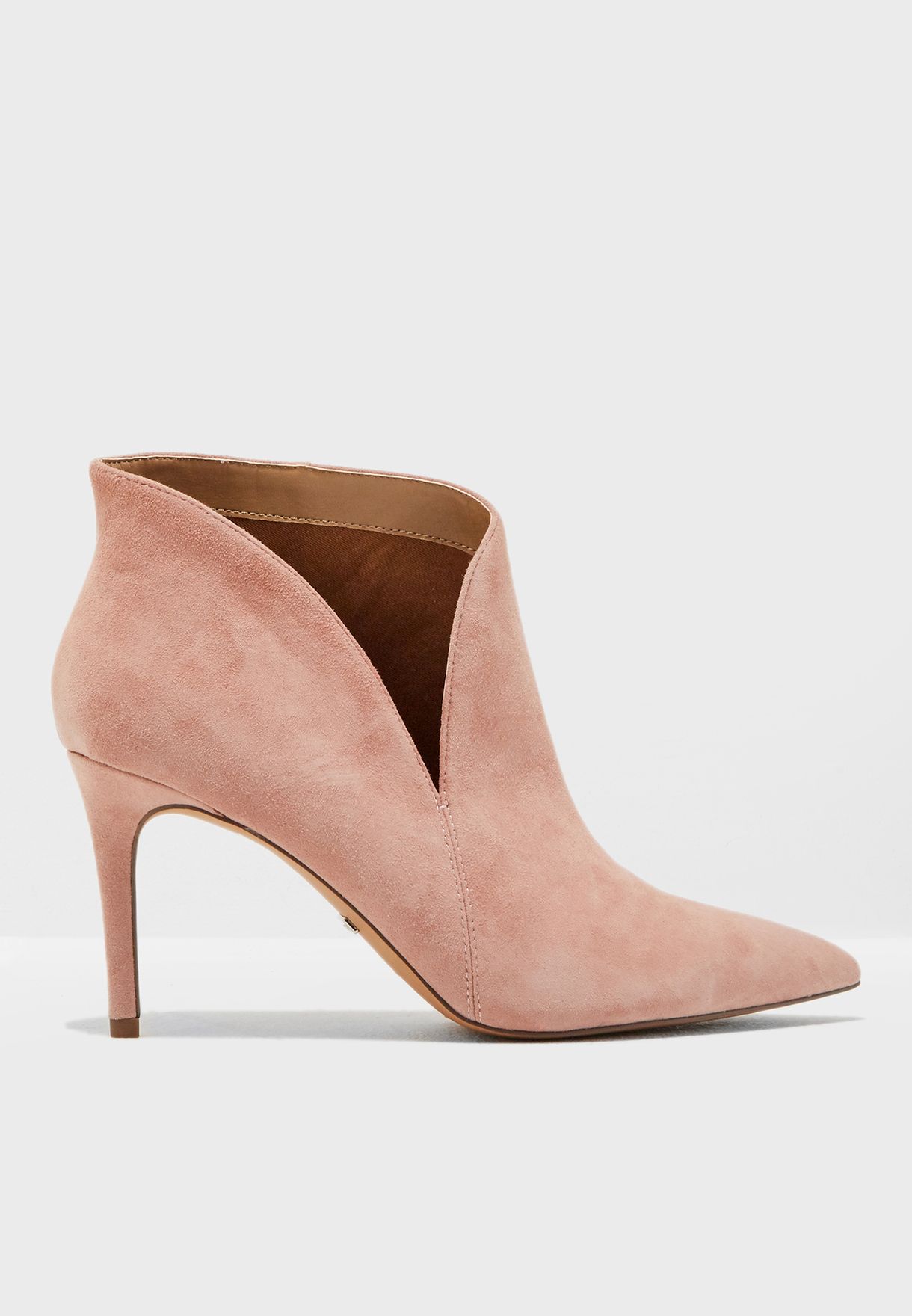 pink suede ankle boots