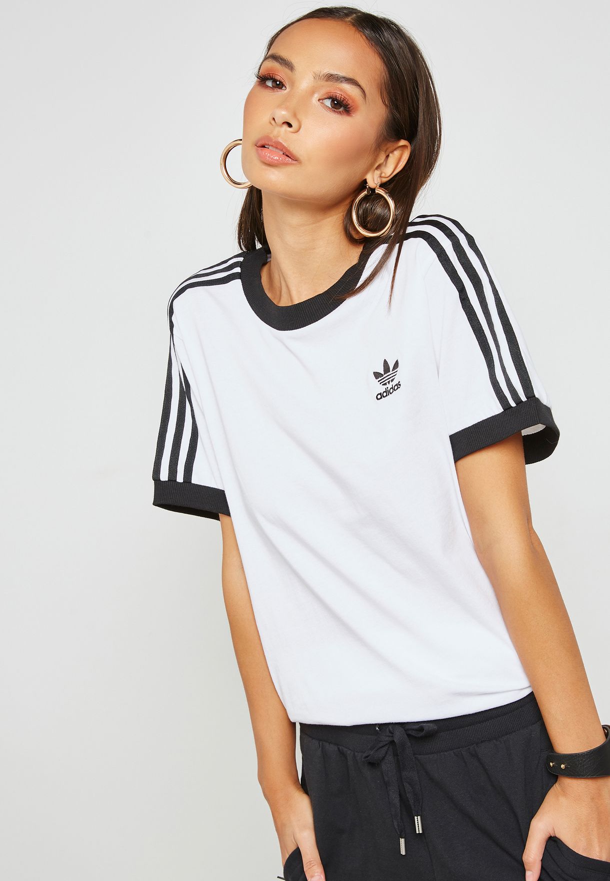 Buy adidas Originals white adicolor 3 Stripes T-Shirt for Women in MENA,  Worldwide | DH3188