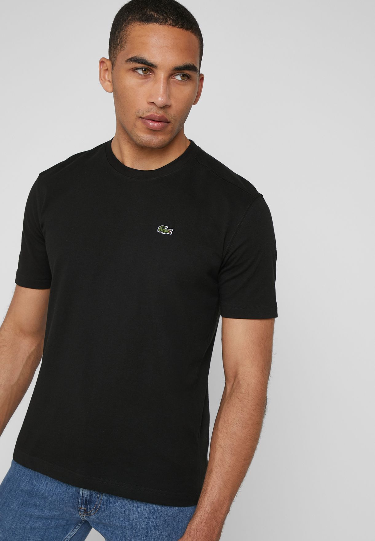 Buy Lacoste black Basic T-Shirt for Men 