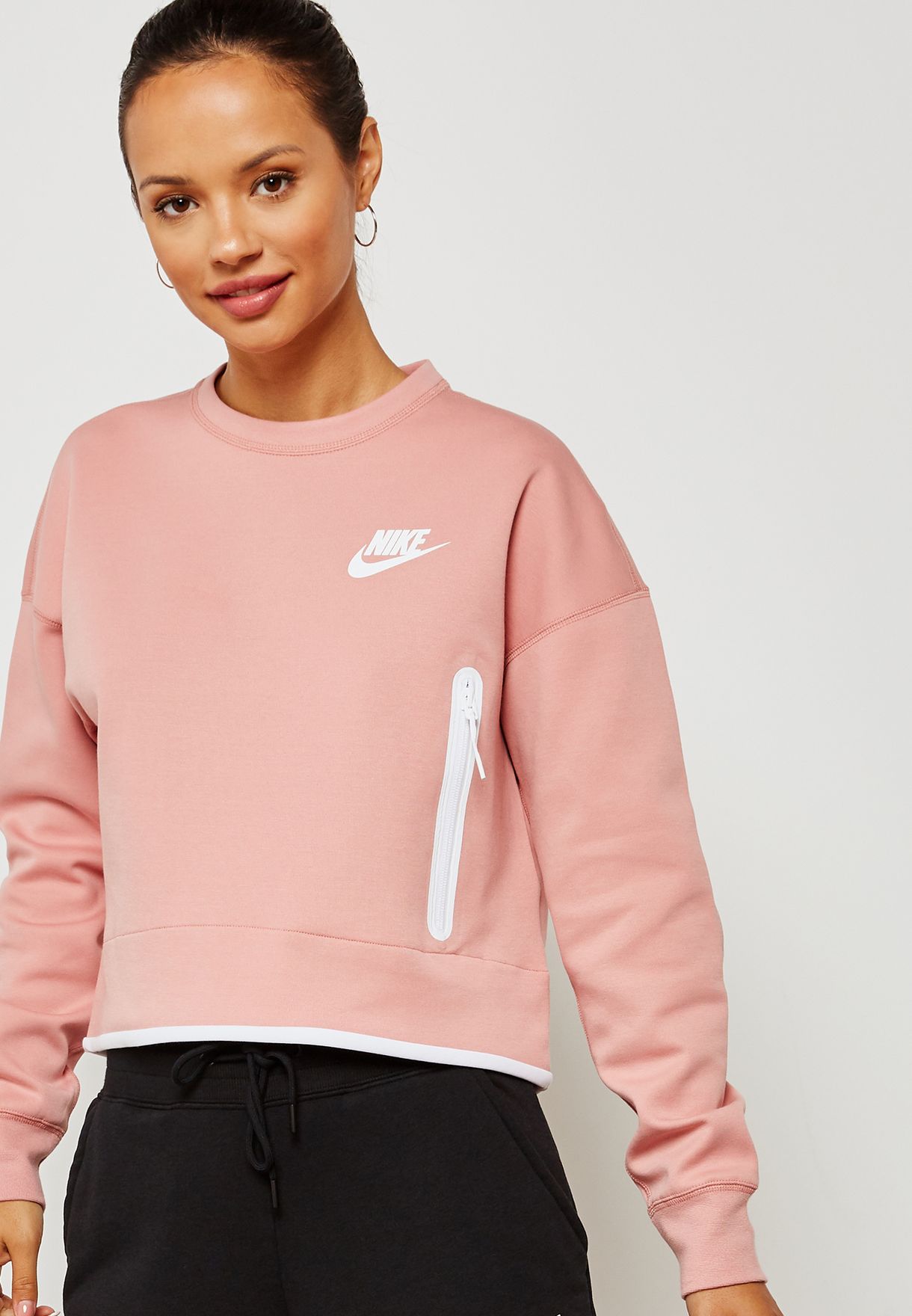 nike women's pink sweatshirt