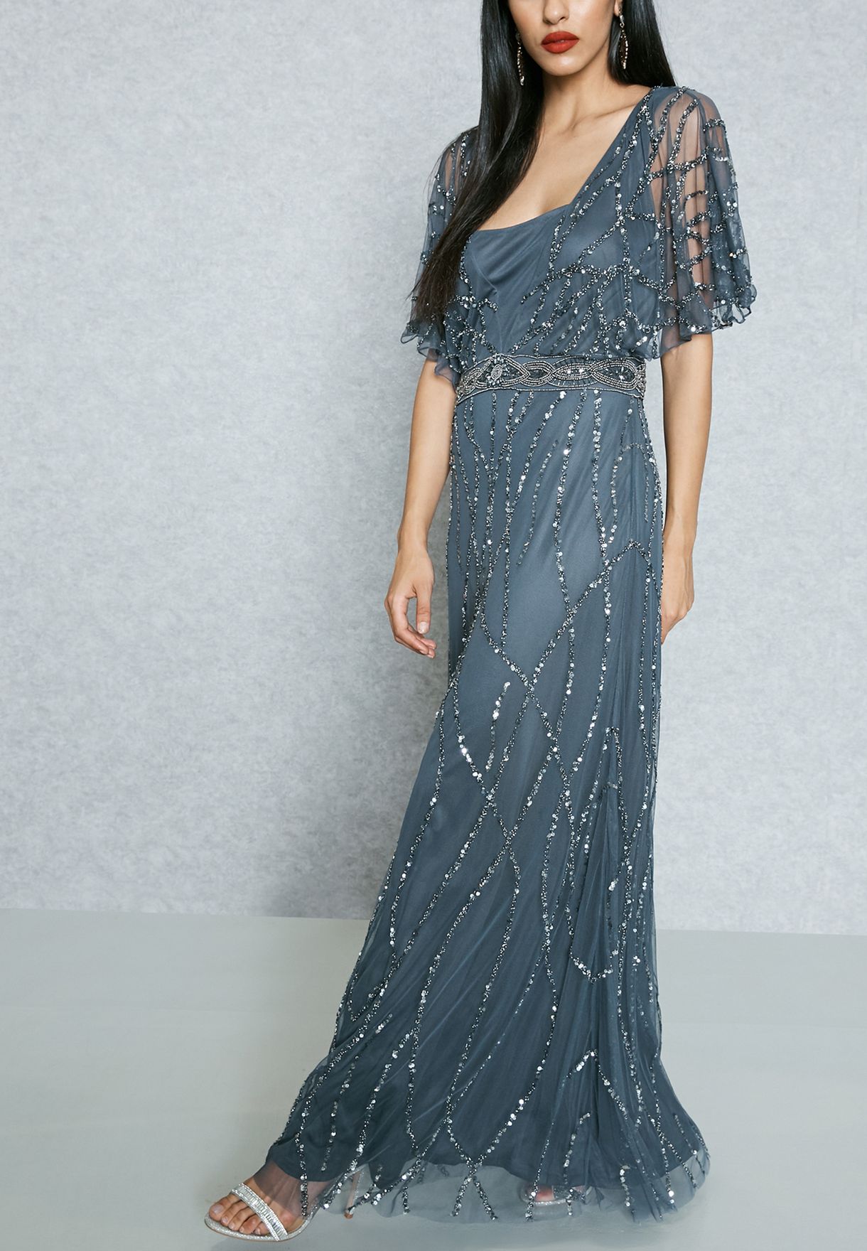 sheer embellished gown