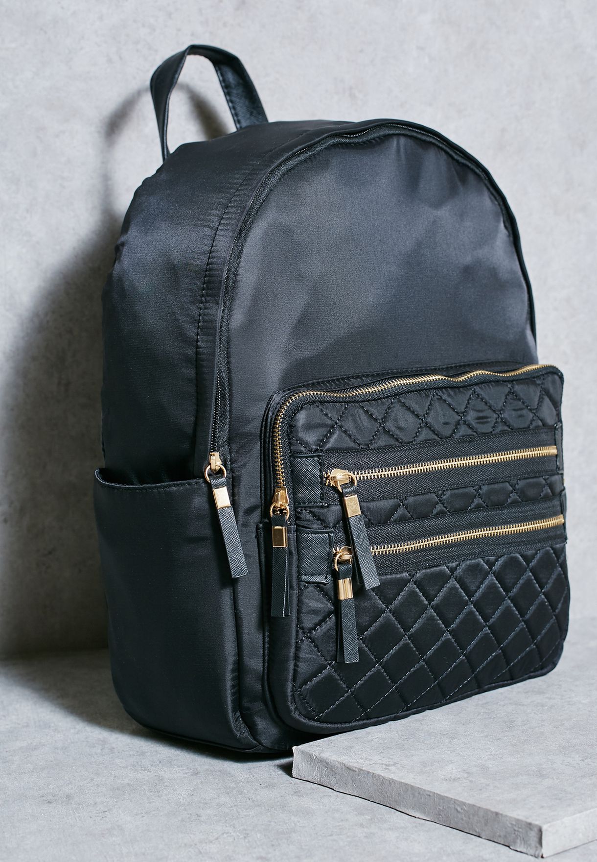 black backpack women's new look