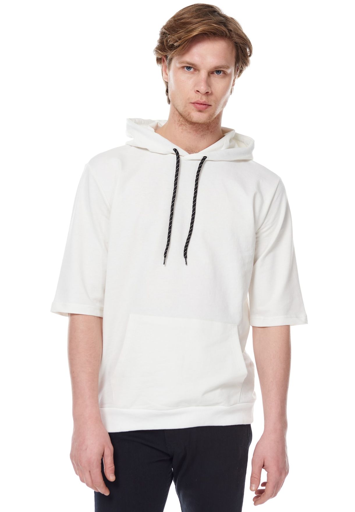 half sleeve hoodie mens