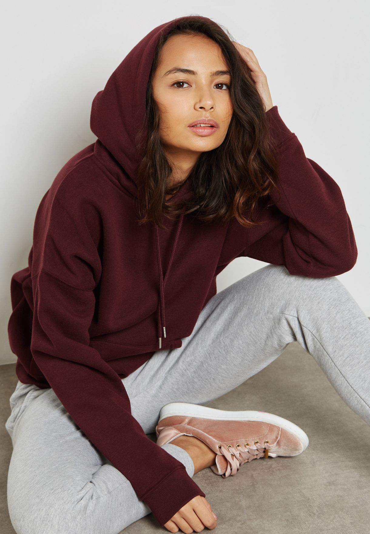 burgundy oversized hoodie