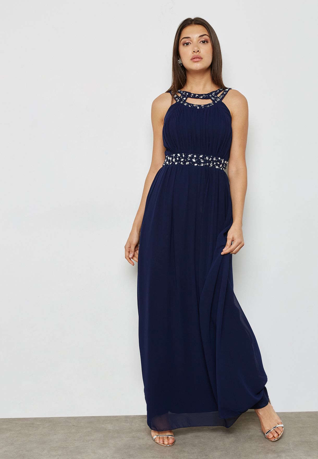 quiz navy maxi dress