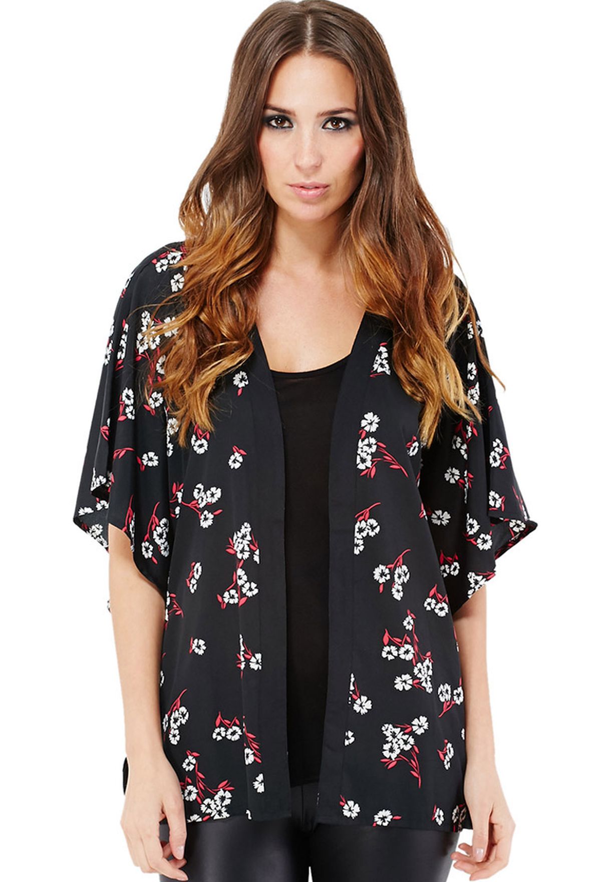 forvridning procent Sammentræf Buy Vero Moda black Bloom Printed Kimono for Women in MENA, Worldwide 