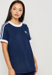 Buy adidas Originals navy adicolor 3 Stripe T-Shirt for Women in MENA,  Worldwide | DH4423
