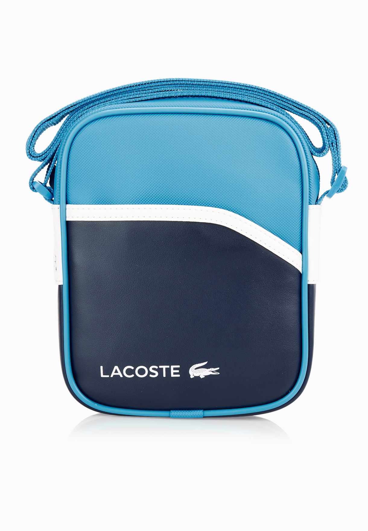 lacoste camera bag blue