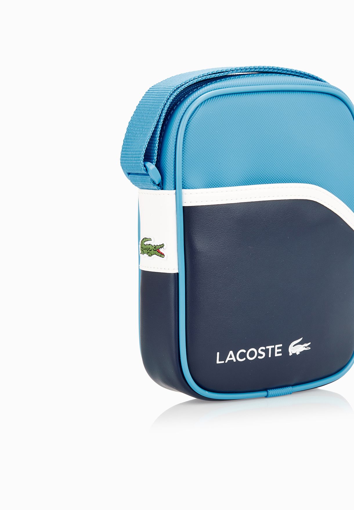 lacoste camera bag blue