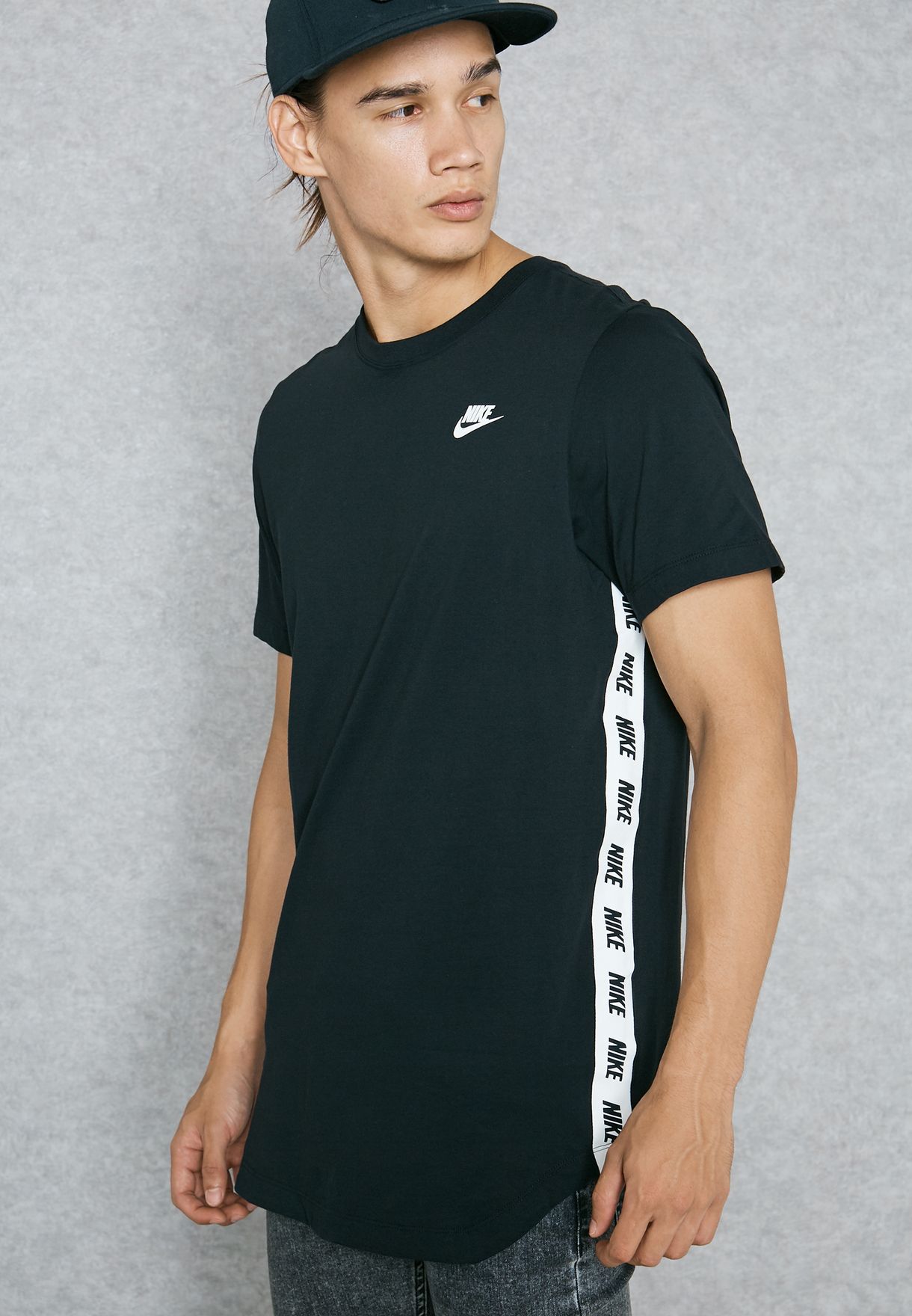 Buy Nike black Curved Hem T-Shirt for 