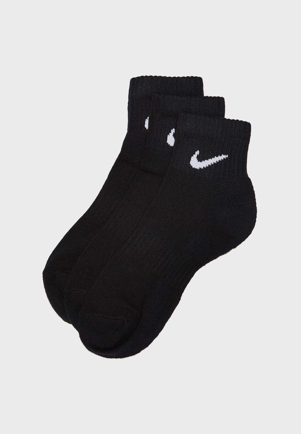 Nike black 3 Pack Cushion Ankle Socks 