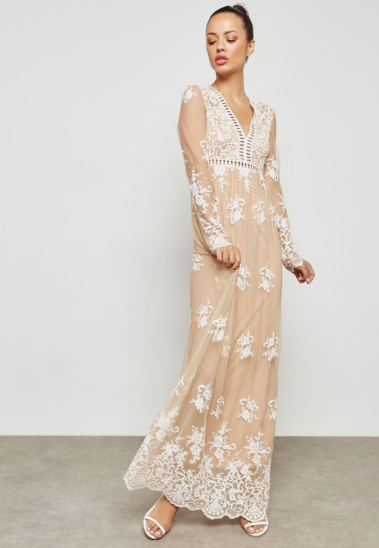 forever 21 embroidered lace maxi dress