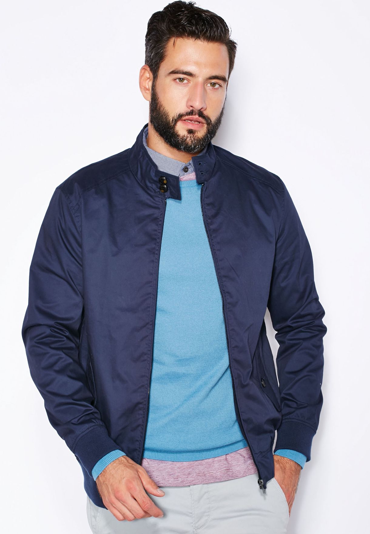 Buy Burton blue Harrington Jacket for Men in MENA, Worldwide