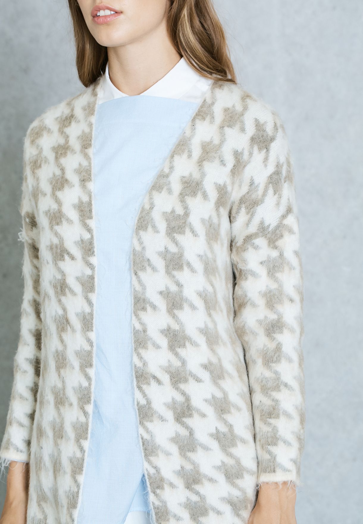 mango houndstooth cardigan