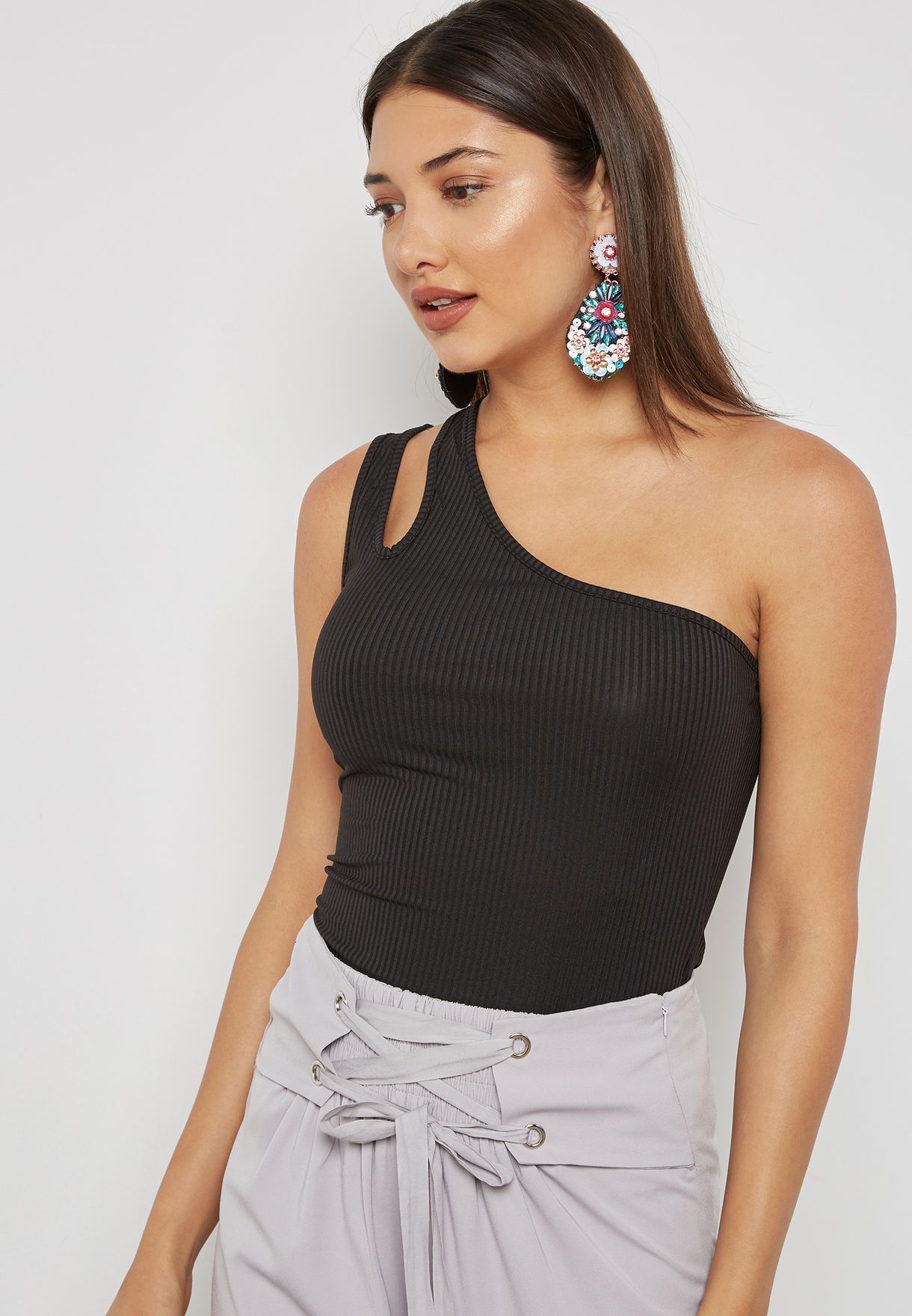 cut out one shoulder top